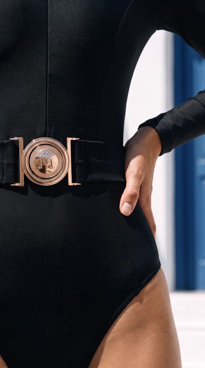 Maschöne belt buckle close-up